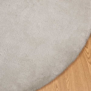 Beiger Kunstfell Teppich Ø 80cm