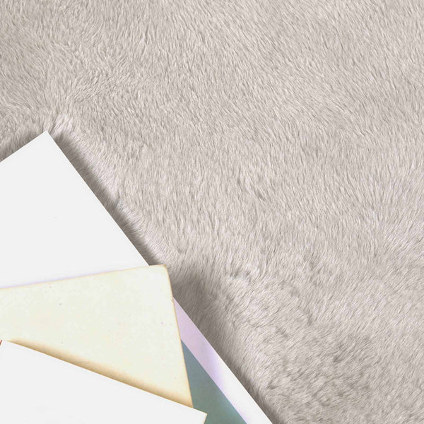 Beiger Kunstfell Teppich Ø 80cm