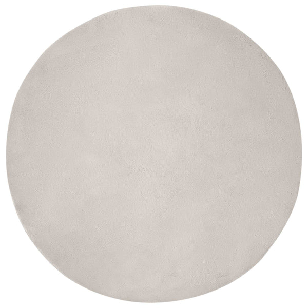 Beiger Kunstfell Teppich Ø 80cm