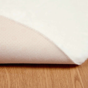 Creme Kunstfell Teppich Ø 80cm