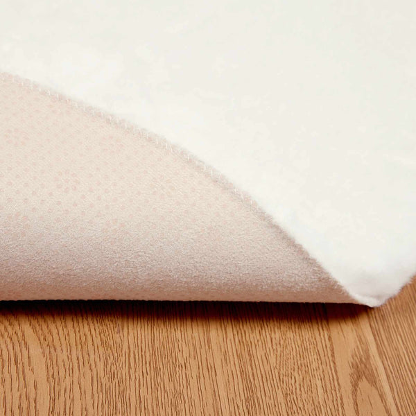 Creme Kunstfell Teppich Ø 80cm