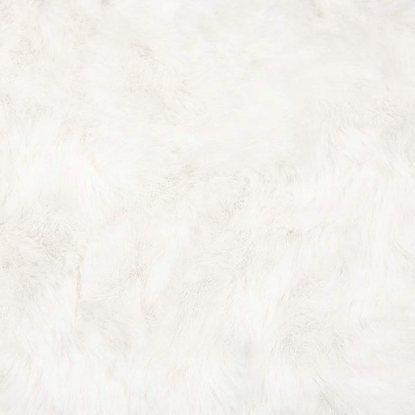 Creme Kunstfell Teppich Ø 80cm