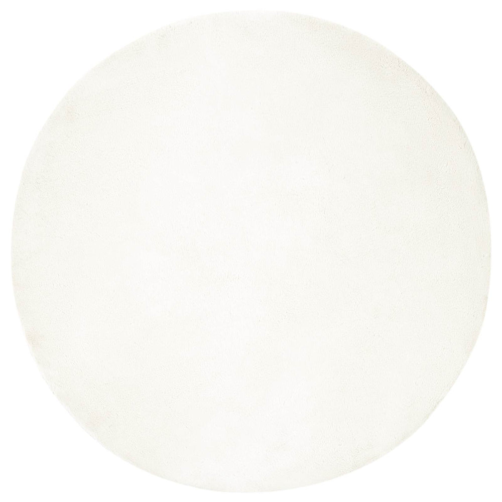 Creme Kunstfell Teppich Ø 80cm