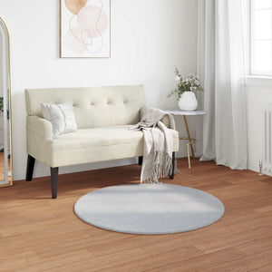 Rundes Kunstfell Teppich Grau Ø 100cm