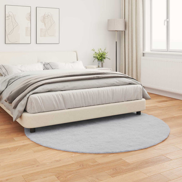Rutschfester Kunstfell Teppich Grau Ø 160cm