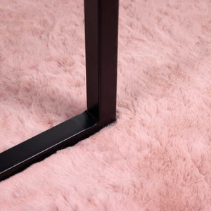 Runder Kunstfell Teppich Rosa Ø 100cm