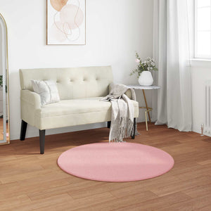 Rosa Kunstfell Teppich Ø 120 cm