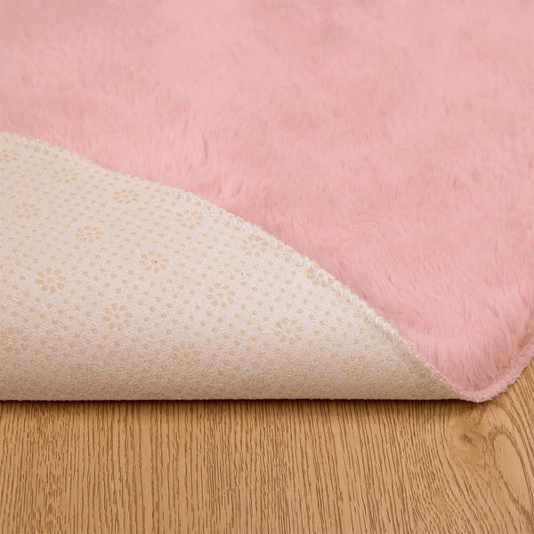 Runder Kunstfell Teppich Rosa Ø 160cm