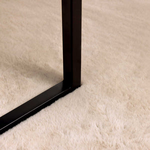 Rutschfester Kunstfell Teppich Taupe Ø 80cm
