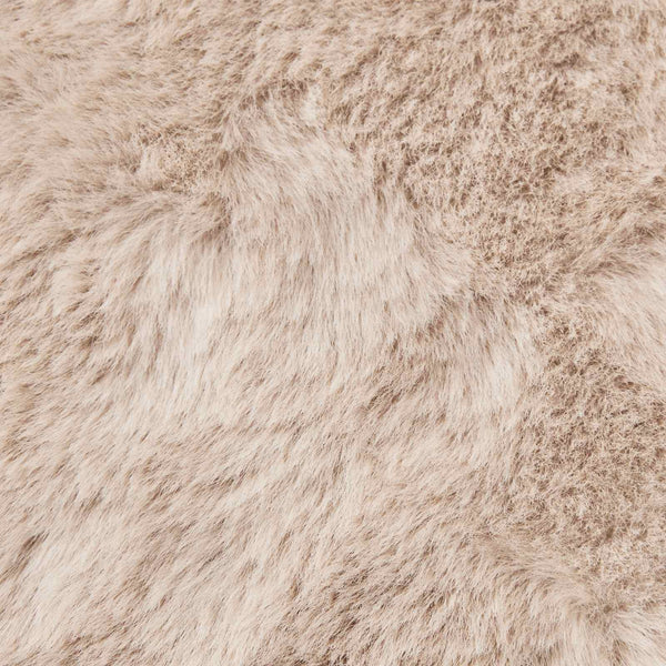 Rutschfester Kunstfell Teppich Taupe Ø 80cm
