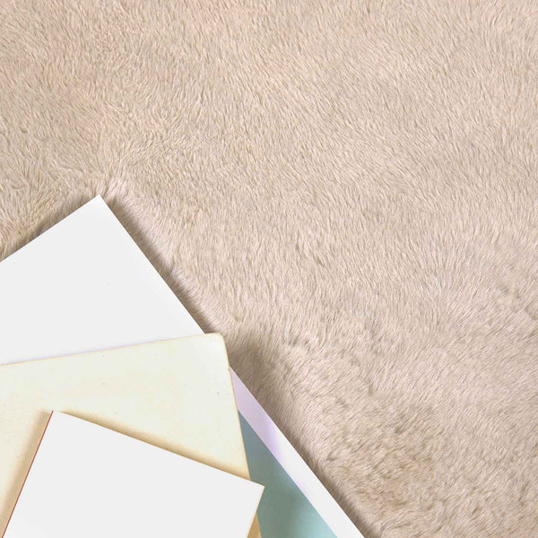 Rutschfester Kunstfell Teppich Taupe Ø 80cm