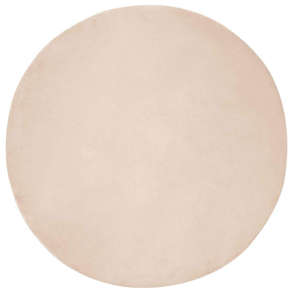 Rutschfester Kunstfell Teppich Taupe Ø 80cm