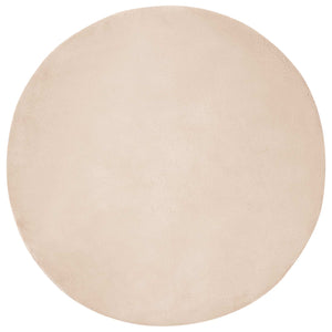 Rutschfester Kunstfell Teppich Taupe Ø 80cm