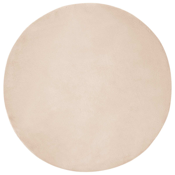Rutschfester Kunstfell Teppich Taupe Ø 80cm