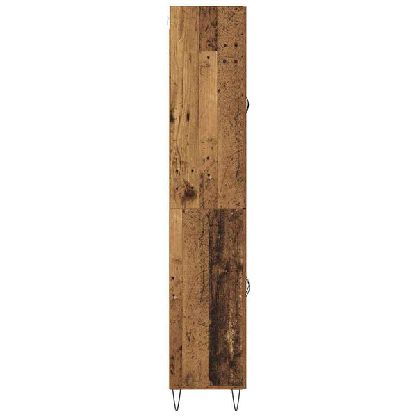 Highboard 2er Set Altholz und Glas