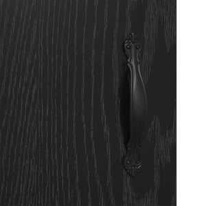 Highboard Schwarz Eichenoptik mit Glas, 2er-Set