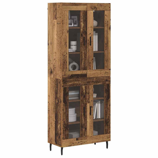 Highboard 2er-Set Altholz-Optik