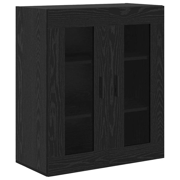 Highboard Schwarz Eichenoptik 2er-Set