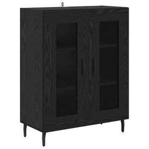 Highboard Schwarz Eichenoptik 2er-Set