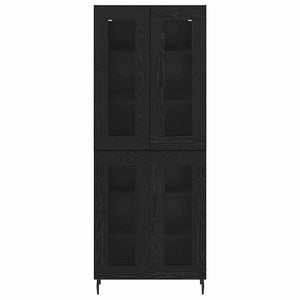 Highboard Schwarz Eichenoptik 2er-Set