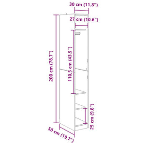 Kleiderschrank Schwarz Eichen-Optik 200cm