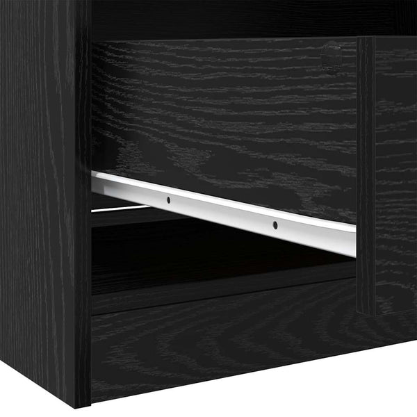 Kleiderschrank Schwarz Eichenoptik 80x50x200 cm