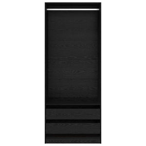 Kleiderschrank Schwarz Eichenoptik 80x50x200 cm
