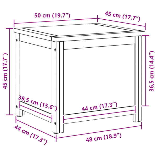 Aufbewahrungsbox mit Stauraum 50x45x45 cm