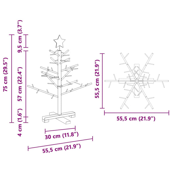 Holz Weihnachtsbaum 75cm Kiefer Natur
