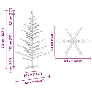 Holz Weihnachtsbaum 210cm Kiefer Natur