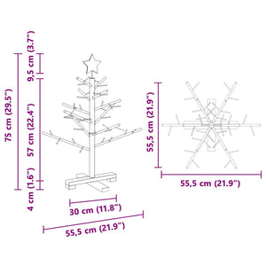 Holz Weihnachtsbaum Braun 75cm Kiefer
