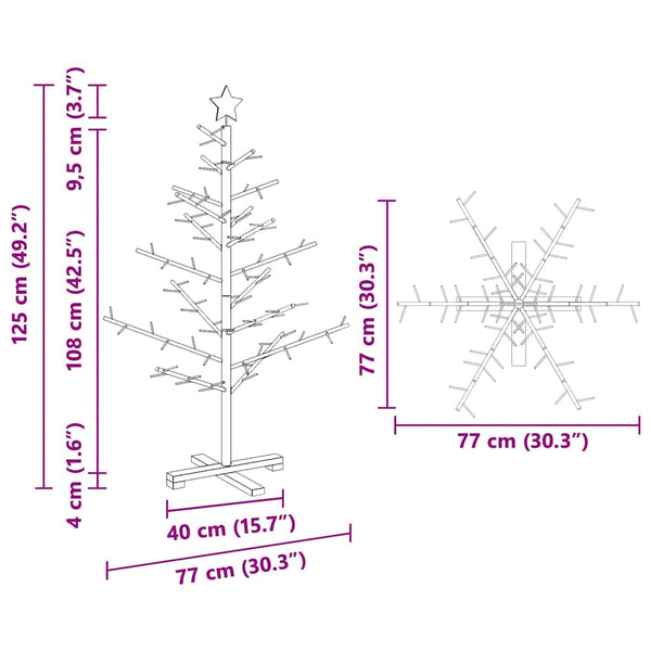 Holz Weihnachtsbaum Braun 125cm Kiefer