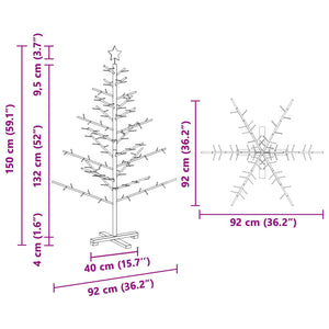 Holz Weihnachtsbaum Braun 150cm Kiefer