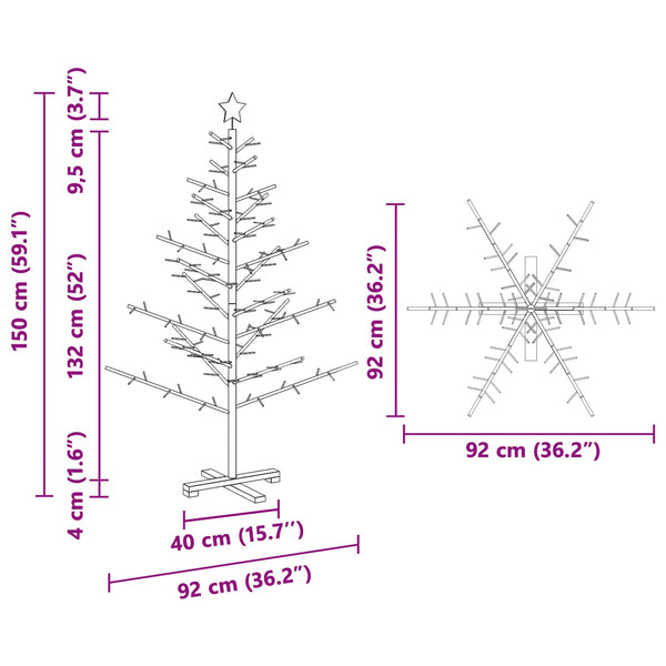 Holz Weihnachtsbaum Braun 150cm Kiefer