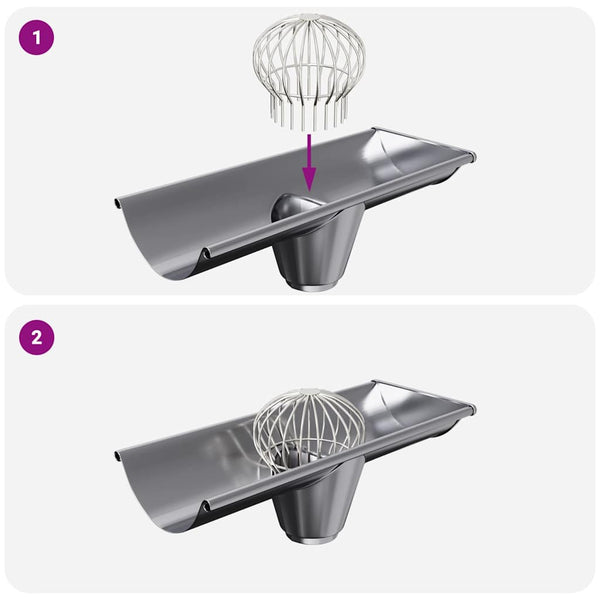 Dachrinnen Blattschutz Edelstahl Silber 160 mm 2er-Set