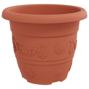Ziegelrote Kunststoff Blumentöpfe, 30 cm, 6er-Set