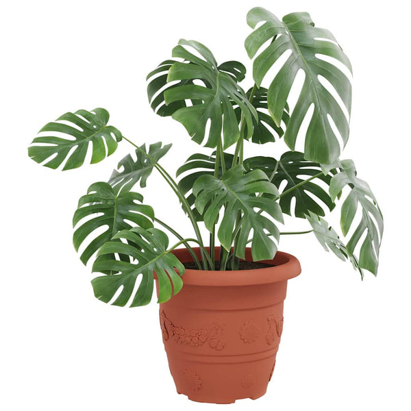 Ziegelrote Kunststoff Blumentöpfe, 30 cm, 6er-Set