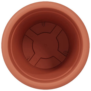 Ziegelroter Kunststoff Blumentopf, 6er Set