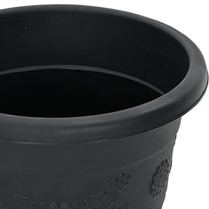 Runde Blumentöpfe Schwarz 6 Stk. Ø22cm