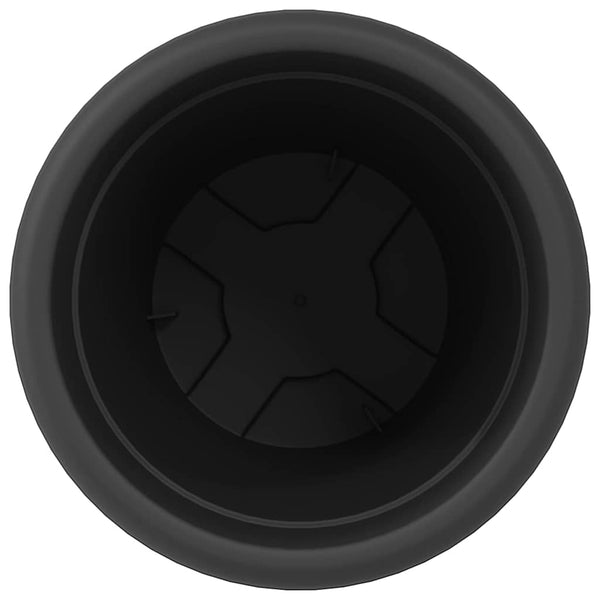 Runde Blumentöpfe Schwarz 6 Stk. Ø22cm