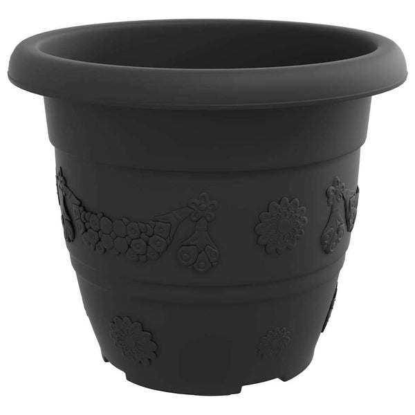 Runde Blumentöpfe Schwarz 30 cm - 6er Set