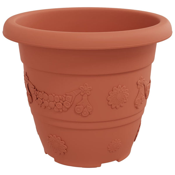 Runder Blumentopf, Ziegelrot, 26 cm, 24er-Set