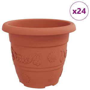 Runde Blumentöpfe Ziegelrot, 24er Set - Ø 30cm