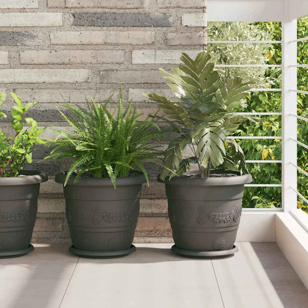 Runder Blumentopf Schwarz 24er Set Ø 30cm