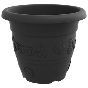 Runder Blumentopf Schwarz 24er Set Ø39cm