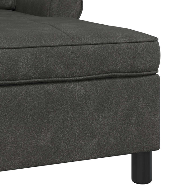 Schwarze Kunstleder Lounge Liege mit Kissen