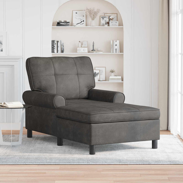 Schwarze Kunstleder Lounge Liege mit Kissen