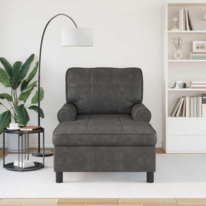 Schwarze Kunstleder Lounge Liege mit Kissen
