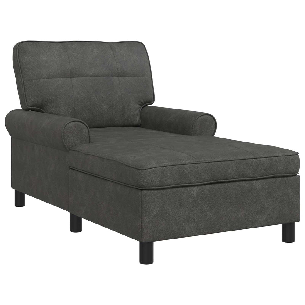 vidaXL Chaise longue de salon avec coussins Noir 91 x 157 x 91 cm Similicuir