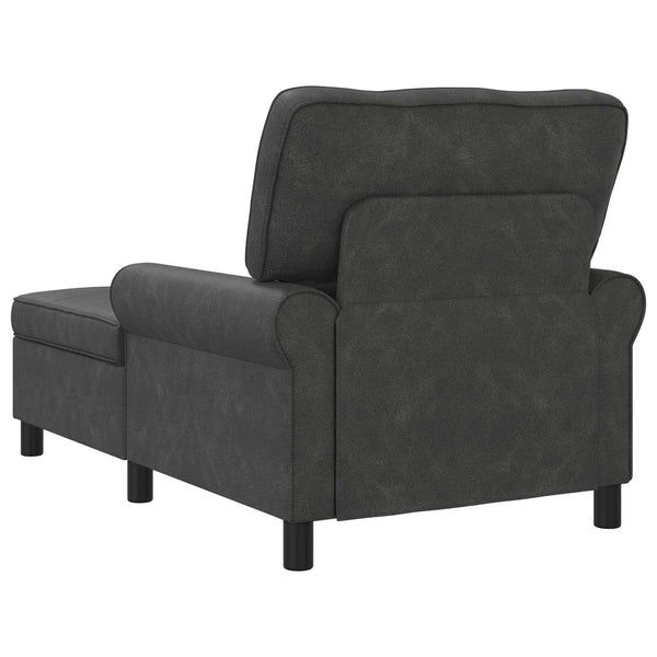 Schwarze Kunstleder Lounge Liege mit Kissen